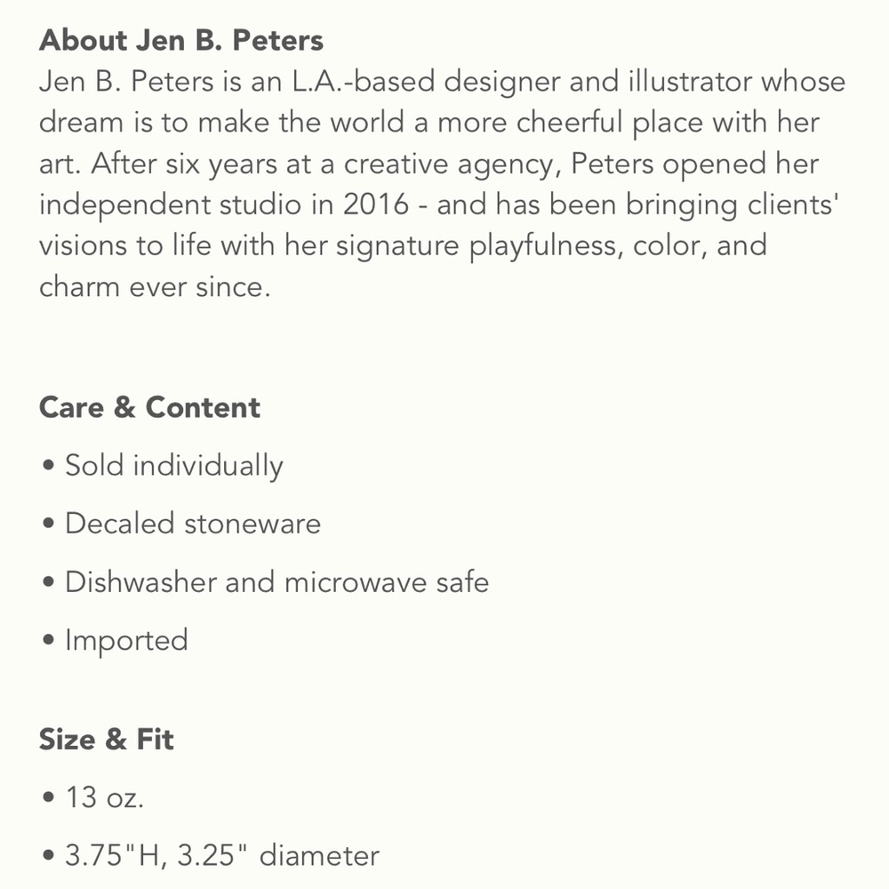 Anthropologie Jen B. Peter’s Warmth Mug - Picture 5 of 10